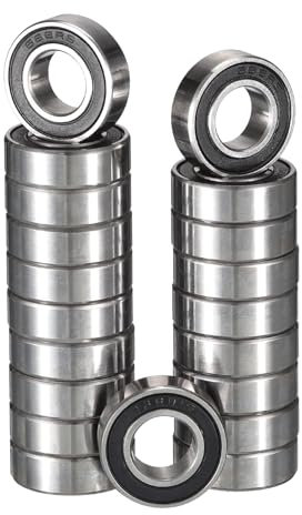 HiPicco 688-2RS Deep Groove Ball Bearings, ID 8mm x OD 16mm x Width 5mm Miniature Bearings, Double Rubber Sealed Ball Bearing Pre-Lubricated Chrome Steel Z2 Lever 20pcs