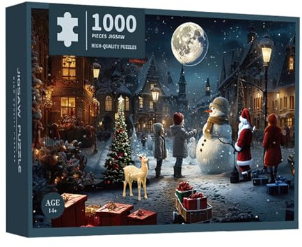 Annewi Advent Calendar 2023 Christmas, Christmas Countdown Calendar 1000 Piece Puzzle, Challenging Game Vintage Christmas Jigsaw Puzzles for Thanksgiving Day and Christmas