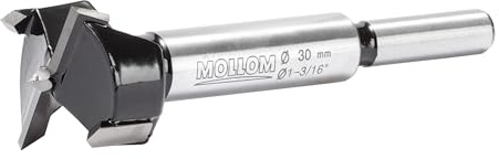 MOLLOM 1-3/16 (30mm) Hartmetall Forstnerbohrer | 2,0 mm Stärke YG8-Hartmetallspitzen, Scharnierfräser für Holz, Kunststoff, Sperrholz, präzise Holzbearbeitung