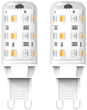AGOTD Ampoules LED Smart G9 RGBW, AC 230V Variation continue avec télécommande, 4 modes 13 couleurs, luminosité réglable de 1% à 100%, télécommande ampoule LED intelligente G9, pack de 2
