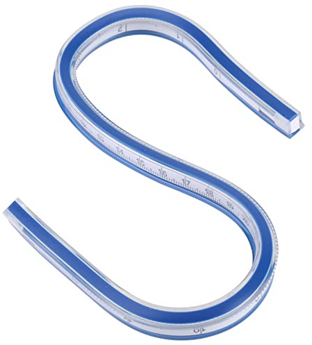 Böjd linjal, flexibel böjd linjal med skala, 30 cm, kurvlinjal, linjal, måttband, flexibel, mätning, ritverktyg, pysseltillbehör, ritlinjal (30
