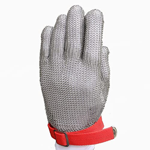 Schnittschutzhandschuhe Schnittschutzhandschuhe aus lebensmittelechtem Edelstahl, sichere Arbeitshandschuhe zum Schälen und Schneiden von Köchen, stichfeste Handschuhe, leicht zu reinigen (Größe: