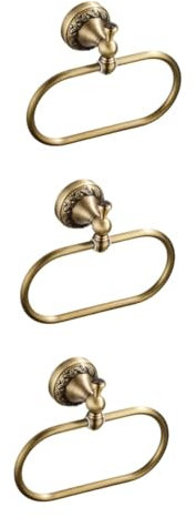 3-teiliger Handtuchring fürs Badezimmer, Handtuchringhalter, Badetuchhalter, Handtuchring, Badezimmer-Papierrollenhalter, bronzefarbener Wandkleiderständer, Kupfer-Handtuchring, Handtuchhalter,