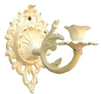 XMCBHSM Wandkerzenhalter Kerzenhalter aus Gusseisen for Aufhängen an der Wand, Kerzenhalter for den Garten, Lebensmittelgeschäft, dekoratives Ornament, hängende Wanddekorationen Kerzenhalter(White)