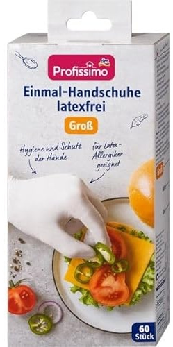 Generisch Profissimo Einmalhandschuhe, Puderfrei, Naturlatex (Groß Weiß, Latexfrei)