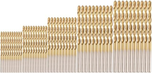 50Pcs Twist Drill Bit Set 1mm,1.5mm,2mm,2.5mm,3mm Drill Bit Set Titanium Metal Drill Hand Twist Drill Micro Drill Sets Tools Professional Drill Bit for Wood,Metal,Glass, Power Tool Accessories for