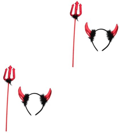 YARNOW 2 Set Cerchietti con Corna Diavolo Rosse per Halloween Accessori Cosplay Comfort per Donne e Costume Demoniaco per Feste e Eventi