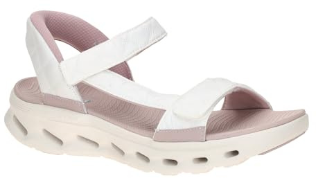 Skechers Dam GO Walk Glide-Step 2.0 Sandal JADA platt, vit, 5 UK