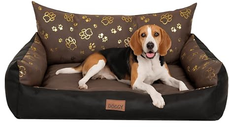 Bjird Hundebett Grosse Hunde Wasserdicht - Hundedecke Sofa, Hundebett Mittelgroße Hunde - Joker Waschbares Hundesofa mit Herausnehmbarem Kissen - Oeko-Tex Hundekissen Dog Bed 82x63 cm Braun 3D XL