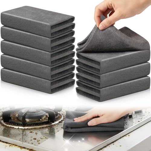 Loiluliy Paño De Limpieza Mágico, 8 Piezas Reutilizables Balletas Microfibra 30x30cm Adecuado para La Limpieza De Cristales, Coches, Cocinas Y Baños