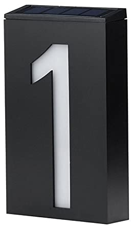 Numéro de maison à énergie solaire - Plaque lumineuse - Pour maison, villa, cour, rue, utilisation longue durée