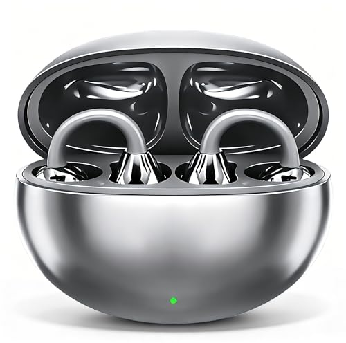 PTHTECHUS Écouteurs Bluetooth sans Fil Sport - Casque Ouvert à Clip, Casque Bluetooth Sport 5.4, 8H Autonomie, 4.3g Léger, Adapté Cyclisme Course à Pied & Gym (9D-3S-M91-Black)