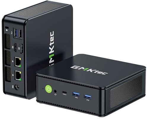 GMKtec M6 Ultra Mini PC Gaming avec Ryzen 7640HS (remplacement 6600H/6800U), RAM DDR5 16 Go, SSD 512 Go, Dual NIC LAN 2,5 GbE, triple écran 4K, WiFi 6, USB4, BT 5.2, DP, HDMI 2.0