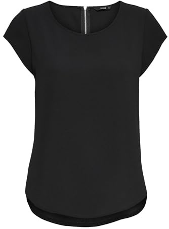 ONLY Onlvic S/S Solid Top Noos Wvn Camiseta, Mujer, Negro, 34