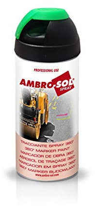 Ambro-Sol - Markierungsspray V403VERDEF 360°, Markierungsfarbe für den Professionellen und Privaten Gebrauch, für Asphalt, Wände und Holz, Weißblech-Spraydose 500 ml - Fluoreszierend Grün