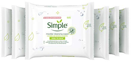 Simple Kind to Skin Micellar Cleansing Wipes 25 Face Wipes (Pack of 6, 150 Wipes total)
