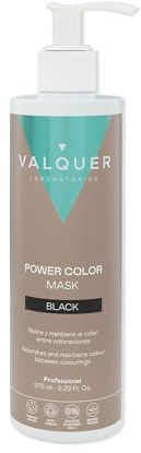 Valquer Power Color Mask vegansk och silikonfri formel ger håret färg 290 ml svart