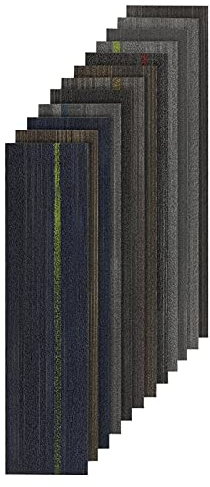 Floordirekt Teppichdielen - Teppichfliesen 25x100 cm - selbstliegend & robust, antistatisch - Fliesen Teppichboden Auslegware Teppich Fußbodenbelag für Haus & Büro (Aberdeen, Grün 82031)