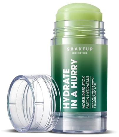 Shakeup Cosmetics Mens Moisturiser Stick, Hydrating Face Balm, Vegan with Witch Hazel & Cucumber, Travel Friendly, Great for Post-Workout & Post-Swim Dry Skin, 35g. Aka. HYDRATE IN A HURRY