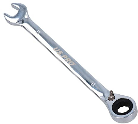 AB Tools Llave combinada de carraca reversible de 11 mm, 72 dientes