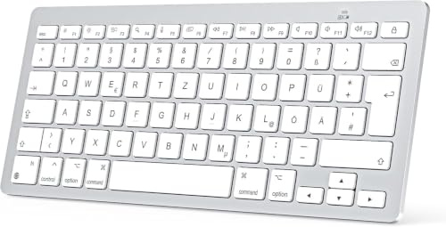 OMOTON Mac Tastatur, kabellos und ultraflach, QWERTZ für Büro & Unterwegs