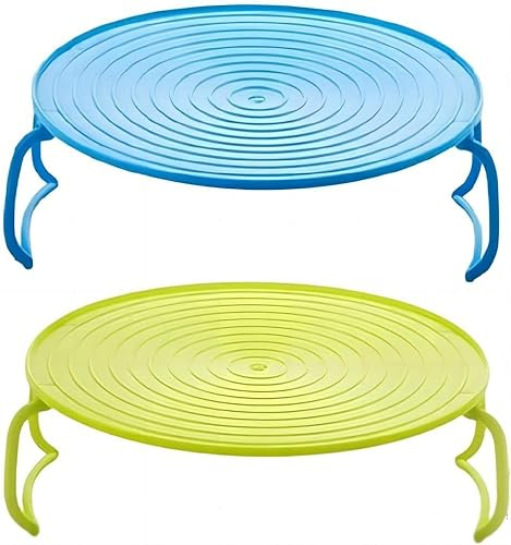 2 PCS Microwave Folding Tray Steaming Rack Microwave Plate Stacker for Heating Food, Baking Oven Tray for Bacon Frozen Snacks Cooking Supplies (2Pack)