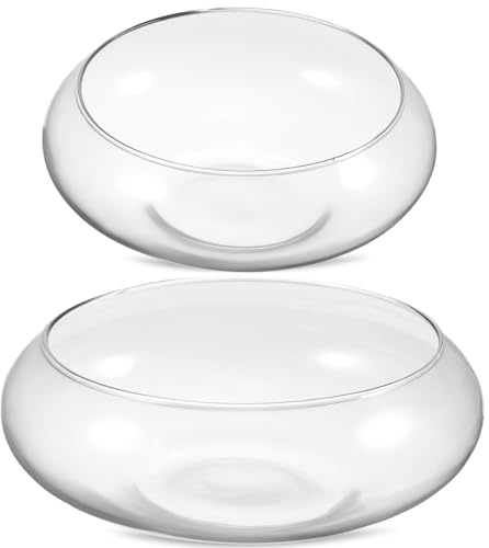 2pcs Glass Terrarium Fish Bowls Round Decorative Fish Tanks for Table Centerpiece Versatile Glass Bowls for Plants and Flowers Home Decor