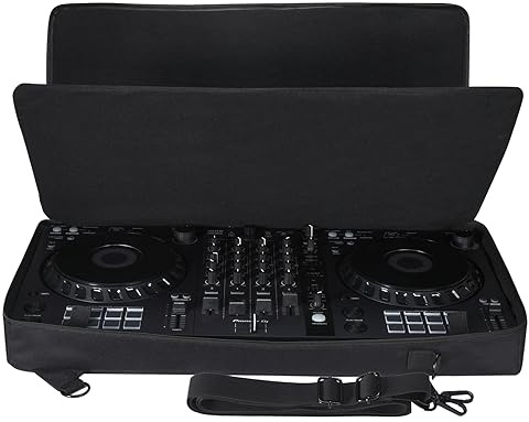 Hzycwgone Tragbare DJ-Controller-Tragetasche, Schultertasche, Rucksack für Pioneer DJ DDJ-FLX6/DDJ SX SX2 SX3 DJ-Controller, Kopfhörer, Tablet, Kabel, Ladegerät, Zubehör (schwarz)