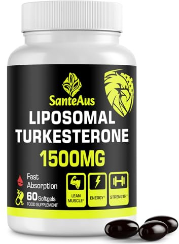 Liposomal Turkesterone Capsules 1500mg Supplement, Max Strength Ajuga Turkestanica Extract, Standardized to 20% Turkesterone, Optimal Absorption, Muscle Growth & Recovery, Gluten Free, Fillers Free