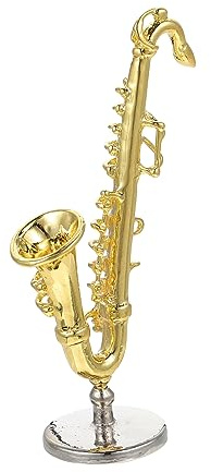 ifundom 5pezzi Miniatura Saxofono Decorativo Simulazione Per Case Delle Bambole Ornamentazione Per -paesaggi Design Unico e Delicato Superficie Lucida e Resistente Alla Deformazione
