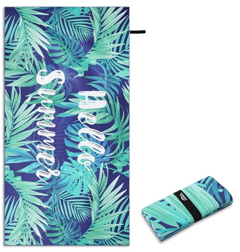 Pameil Strandhandtuch XXL Mikrofaser Badetuch 200x100cm,Mikrofaser Strandtuch Kompakt und Sandfest, Leicht und Schnelltrocknend Reisehandtuch für den Strand,Gym, Travel,Sauna