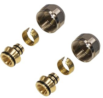 ENVIRON - 2er Satz Klemmverschraubung 16 x 2mm, 3/4 '' | für Heizrohr 16 x 2 und Verteiler für Fußbodenheizung Eurokonus Klemmringverschraubung für Verbundrohr Mehrschichtverbundrohr Heizung Fitting