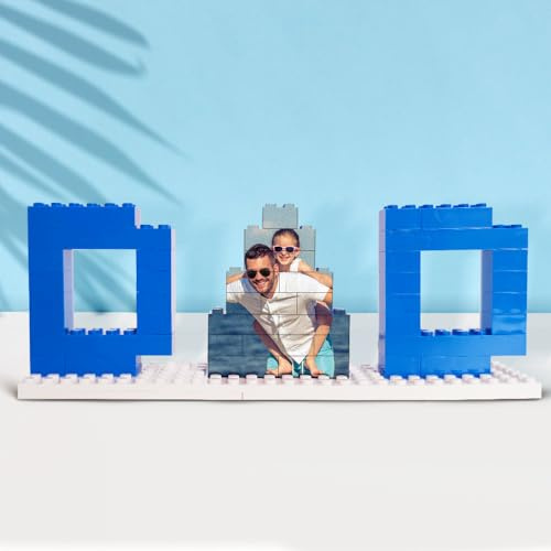 Personalisierte Bausteine mit Foto Puzzle Papa Bausteine Herz geformt mit Eigemen Bild Selbst Gestalten Romantische Dekoration für Papa Opa