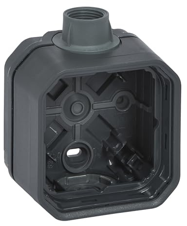 LEGRAND, Plexo New Feuchtraum Aufputzdose 1-fach, ISO 20 Kabelzugang, Farbe: Anthrazit, 069628L