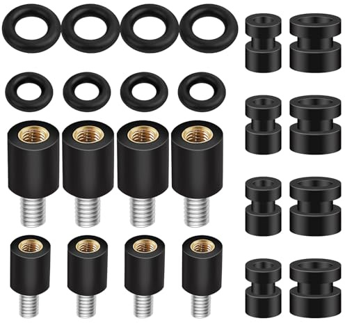 Glarks 24pcs Anti-Vibration Standoffs and Rubber Damper Balls Set Includes M2 M3 Flight Controller Anti-Vibration Fixed Screws and Mount Shock Absorption Balls with Rubber O-Rings