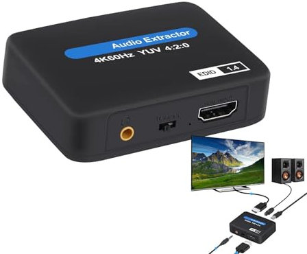 Conversor de Audio HD, Extractor de Audio HD 4K, Adaptador de Salida de Audio, Extractor de Audio HD, Adaptador Auxiliar, Modos de Audio, Mejora la Experiencia de Cine en casa de TV para