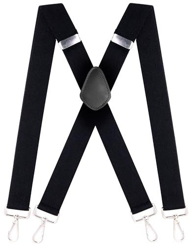 Hosenträger für Herren 3.5cm Breit X-Back Extra Stark mit 4 karabinerhaken