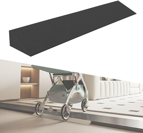 YLLSMGS Bordsteinrampe Rampe Rollstuhl Schwellenrampe Tragbar Abnehmbar für Türöffnungen Innen- Oder Außentüren Garagen(Black,99 * 13 * 6cm)