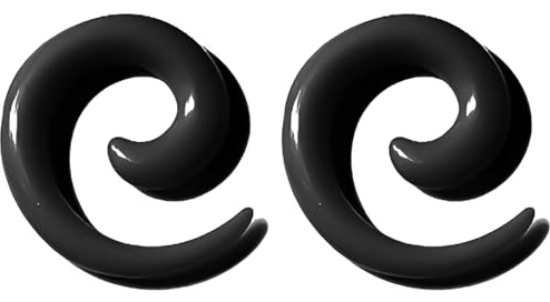 1 Paar Schwarz 1.6 mm(14 G) Acryl Ohrloch Dehnspiralen Plugs Tunnel Kegel Dehnungsschnecke Acrylkegel Dehnschnecke Set Ohrringe Dehnstab Piercing Spirale Ohr Expander Frauen Herren