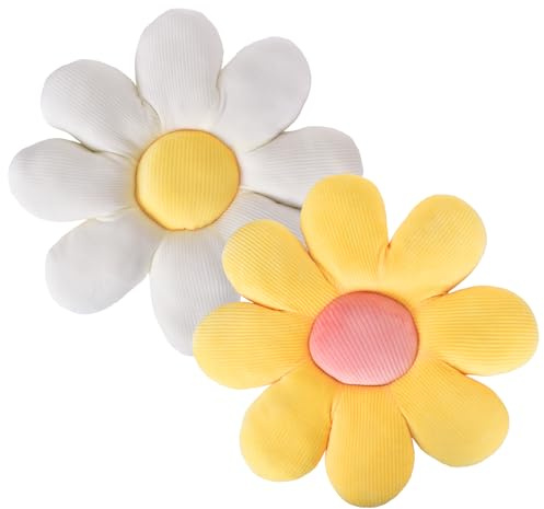 2 Piezas Almohadas de Flores, Cojín de Asiento con Forma de Margarita Decorativo para Sofá, Dormitorio, Silla, Hogar, Cama - 40 cm