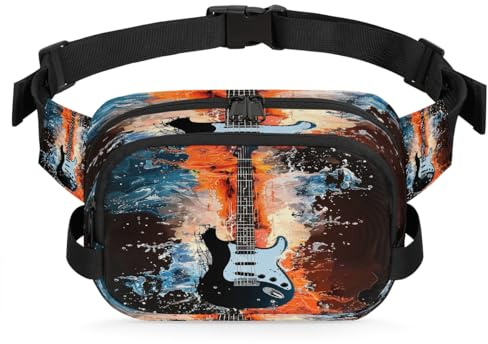 Mexpekil Sac banane imperméable à l'eau et au feu pour guitare électronique avec fermeture éclair bidirectionnelle, Noir