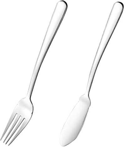 BIUDECO 1satz Edelstahl Fischbesteck Teiliges Mit Fischgabel Und Fischmesser Für Zuhause Bbq Und Feierlichkeiten Rostfrei Ergonomisch Gestaltet Spülmaschinenfest Für Western-dinner Und