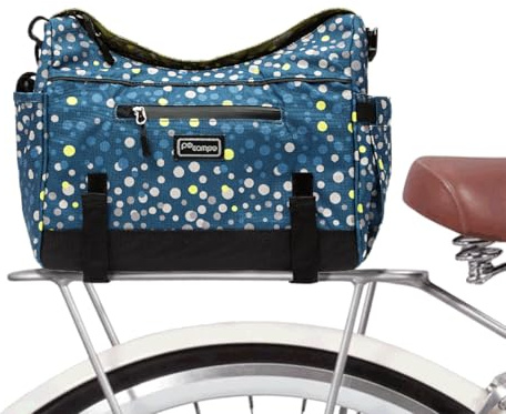Po Campo Katy Fahrradtasche – Gepäckträger hinten – wasserdicht, Bunte Fahrradtasche, die Sich leicht in eine Umhängetasche für Damen und Herren verwandeln lässt (sprudelnd)