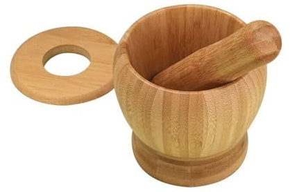 XDAWQP Cuenco de mortero, Recipiente para triturar ajo, triturador de ajo Manual Vintage, mortero de ajo, mortero de Madera, Recipiente para triturar ajo para Uso doméstico, Rec，One Color-Large