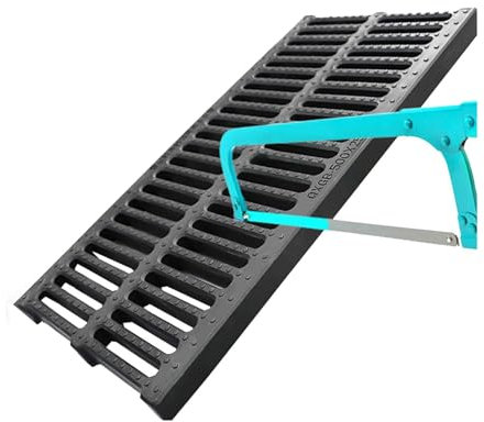 Canaleta Desague con Rejilla Rejilla de Drenaje Cortable para Patio, Cubierta de Drenaje Exterior para Entradas de Vehículos y Aceras, Cubierta de Alcantarilla de Drenaje de Zanja de Plástico Poliméri