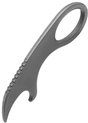 RIVDEE Titanium Alloy Multifunction Tool Crowbar, Mini EDC Crowbar, Bottle Opener, Key Chain, Nail Puller, Outdoor Camping