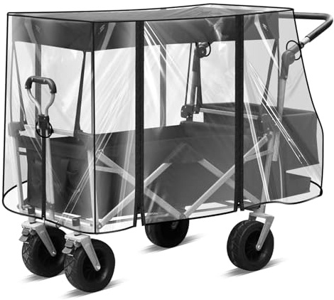 LEKEFETO Protector de lluvia para carro, cubierta de lluvia con cremallera, plegable, transparente, accesorio para carro, cubierta para la lluvia para la playa