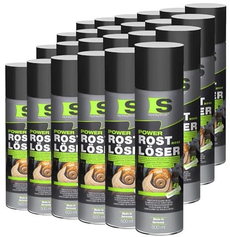 Spraytive 24 x 500ml Power Rostlöser MoS₂ Spray – Hochwirksamer Rostentferner mit Festschmierstoff – Kriechfähig, reibungsarm, korrosionsschützend – Für KFZ, Werkstatt & Industrie – Made in Germany
