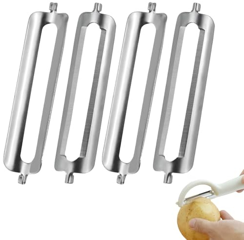 Für Tupperware Sparschäler Schäler Ersatzklingen,Kartoffelschäler,Multifunktional Gemüseschäler,Küchenersatzmesser,Turbo schäler,Praktischer Schäler für Obst und Gemüse für die heimische Küche (4 PCS)