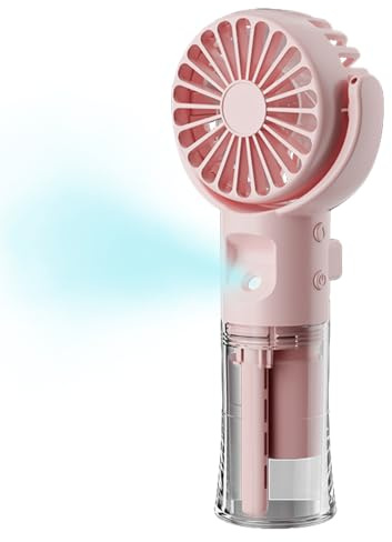 Générique Ventilateur Main,Rechargeable Portable - Rafraîchisseur d'Air avec Brumisation 4 Vitesses Gadget Rafraîchissant USB Rechargeable pour Personnes Adultes Maison